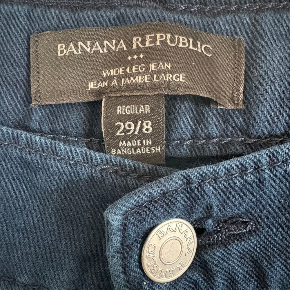 Banana Republic Women’s High Rise Dark Blue Wide-Leg Jeans Size 29/8